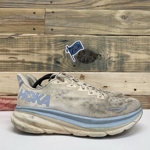 Hoka One One Clifton 9 Athletic Running Sneakers Men’s Size 11 D Blue White - Picture 5 of 12